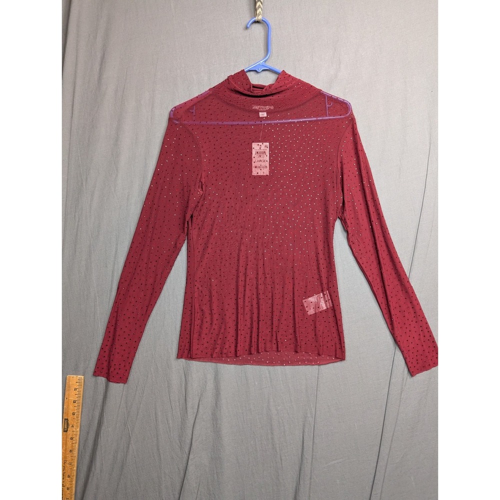 Bar III Cherry Pie Long Sleeve Women's Top Size Large